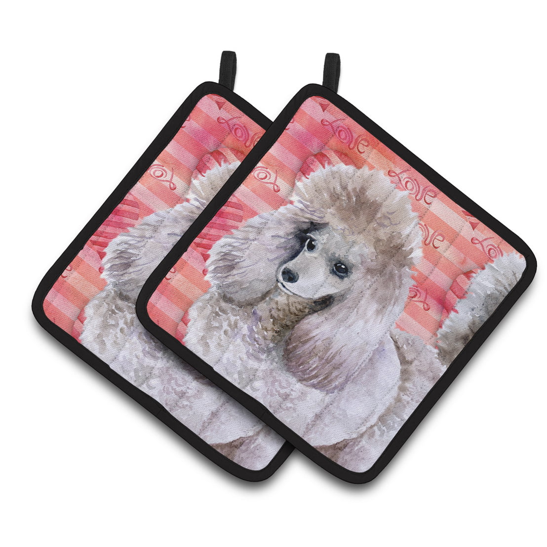Poodle Love Pair of Pot Holders