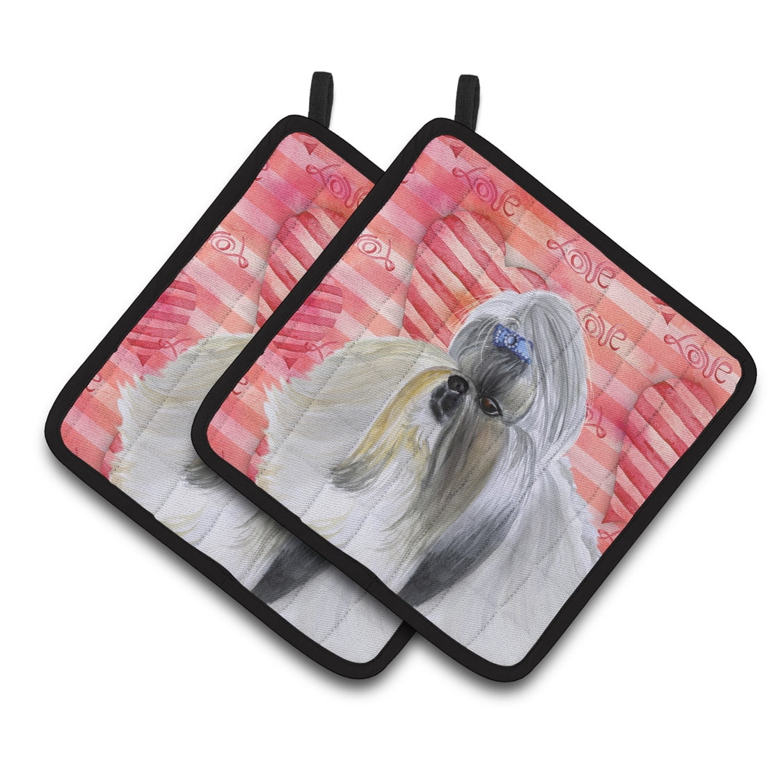 Shih Tzu Love Pair of Pot Holders