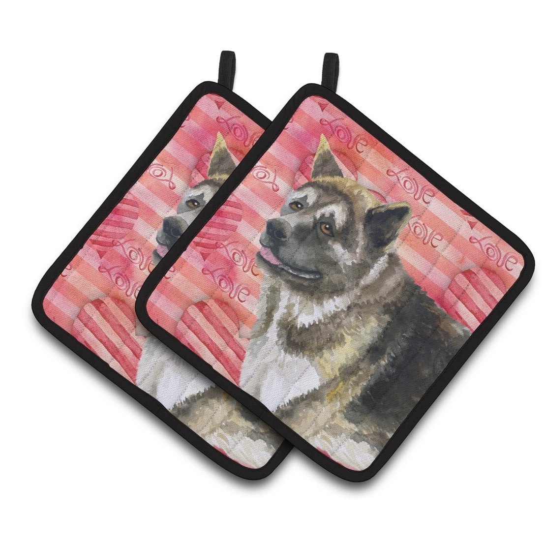 American Akita Love Pair of Pot Holders