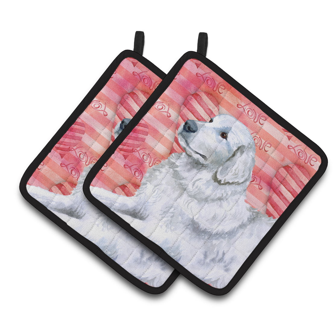 Maremma Sheepdog Love Pair of Pot Holders