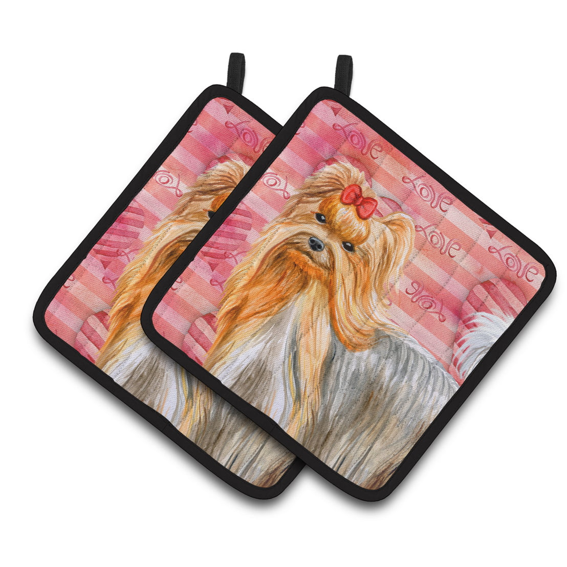 Yorkshire Terrier Love Pair of Pot Holders