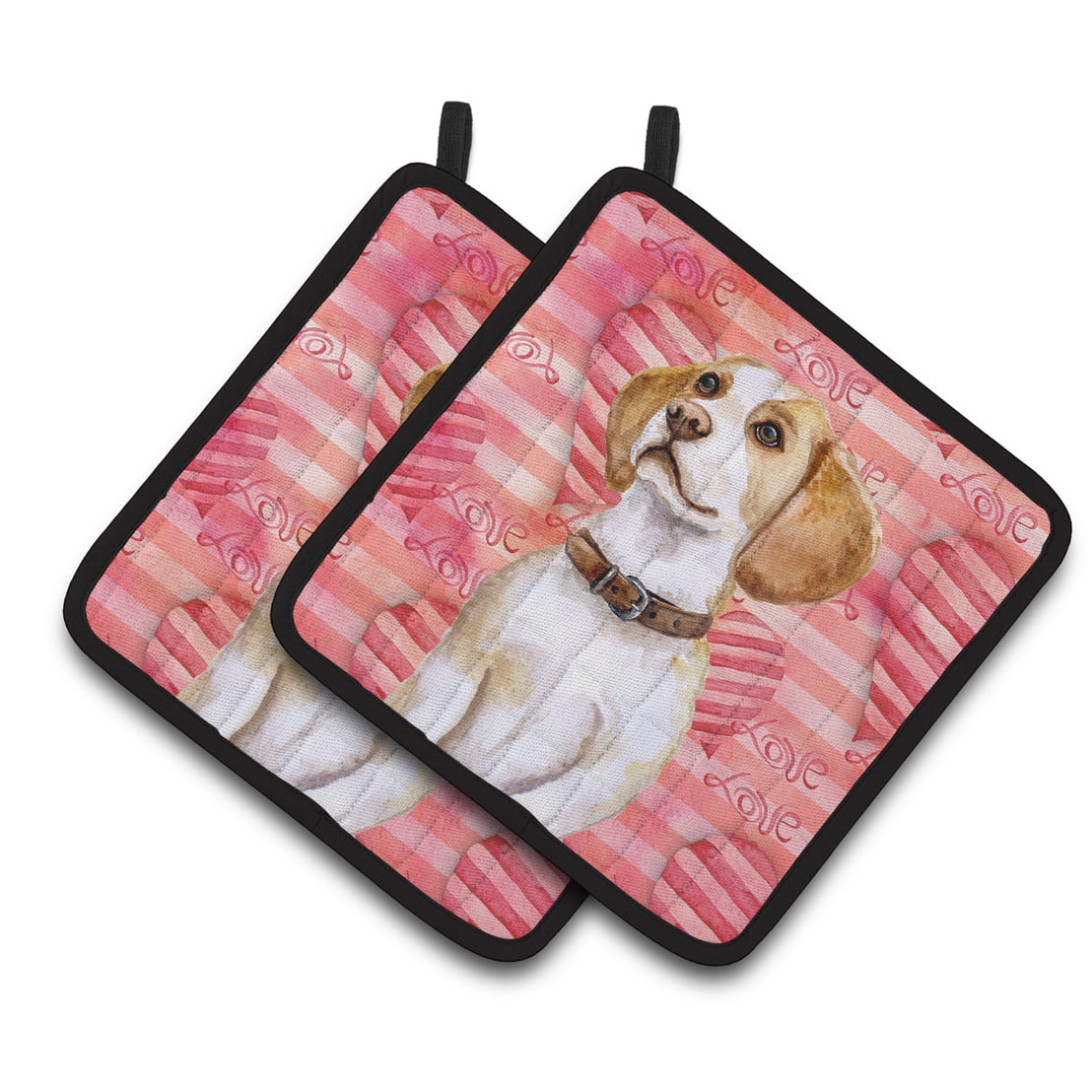 Beagle Love Pair of Pot Holders
