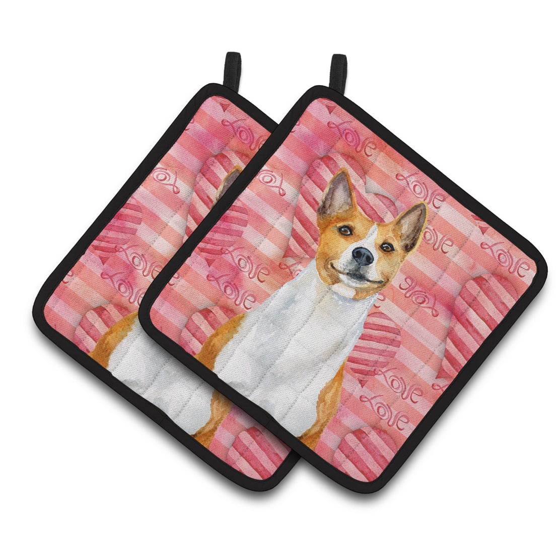 Basenji Love Pair of Pot Holders