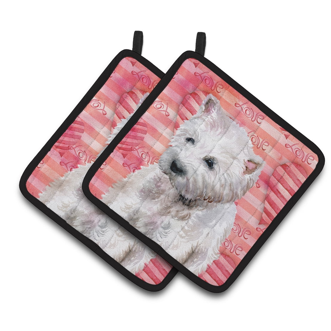 Westie Love Pair of Pot Holders