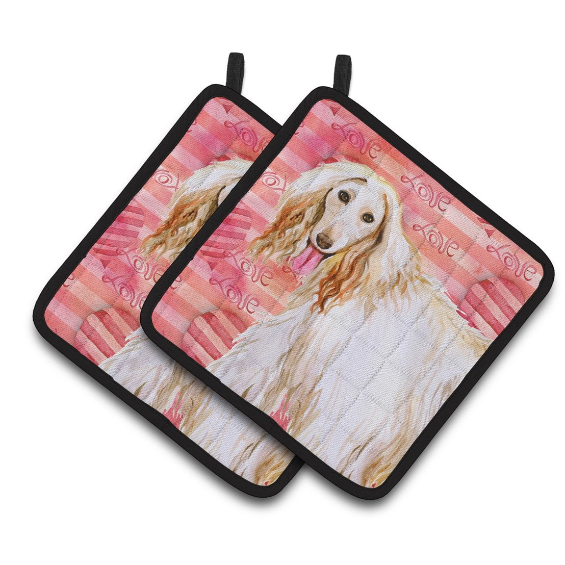 Afghan Hound Love Pair of Pot Holders