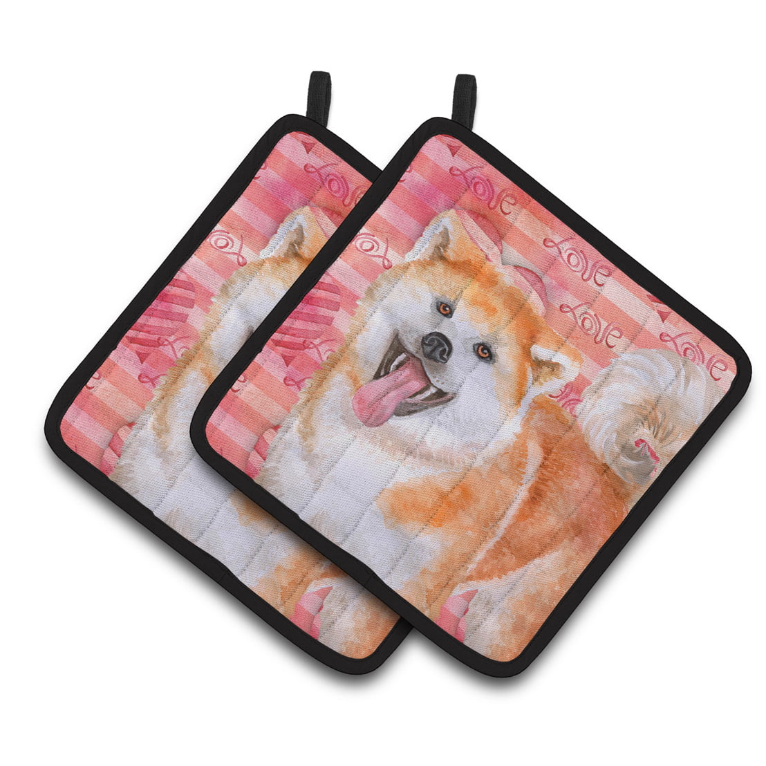 Akita Love Pair of Pot Holders