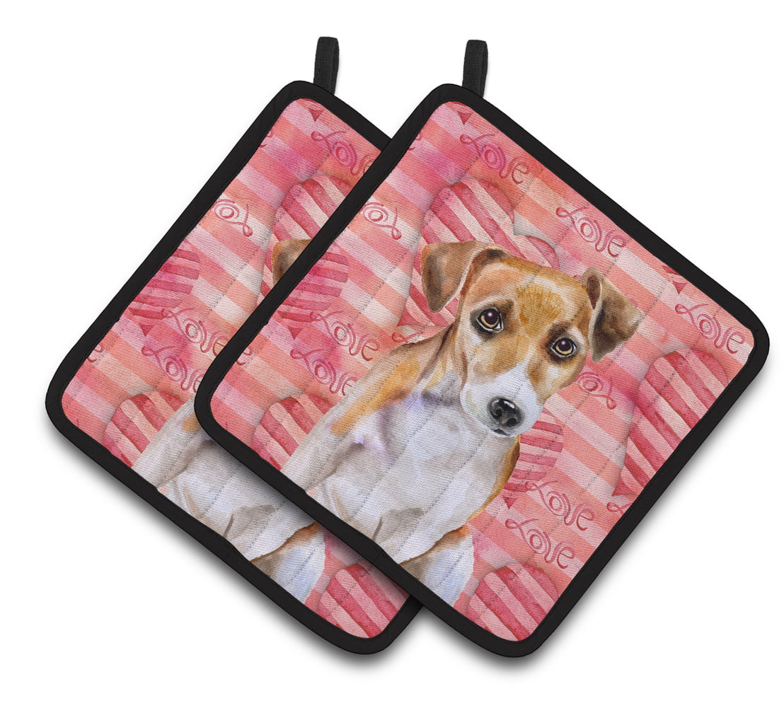 Jack Russell Terrier No 2 Love Pair of Pot Holders