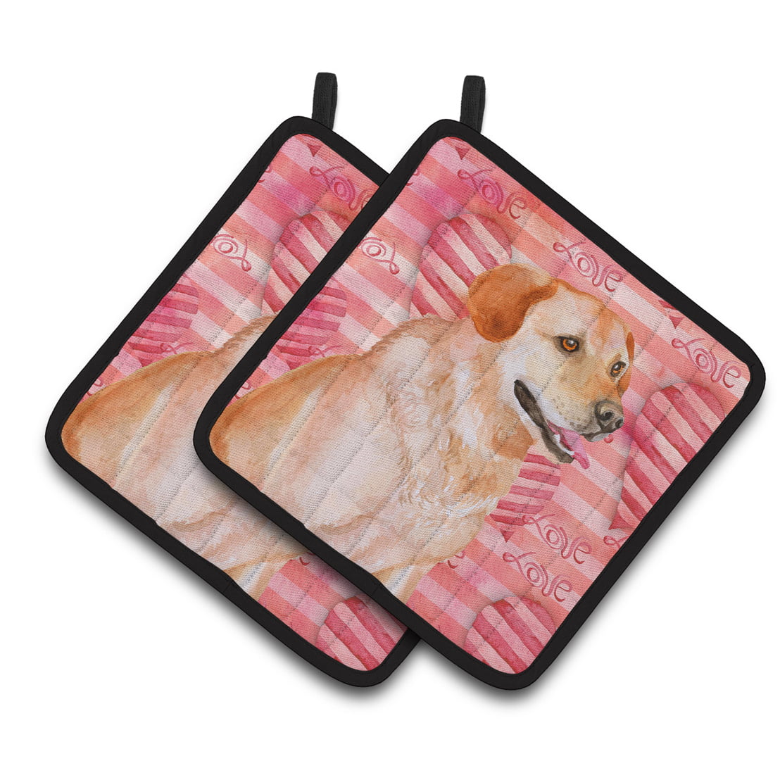 Labrador Retriever Love Pair of Pot Holders