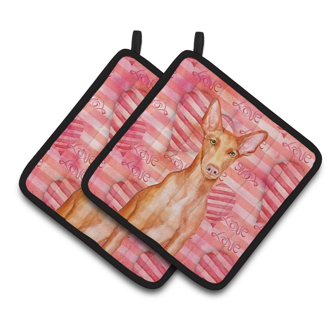 Pharaoh Hound Love Pair of Pot Holders