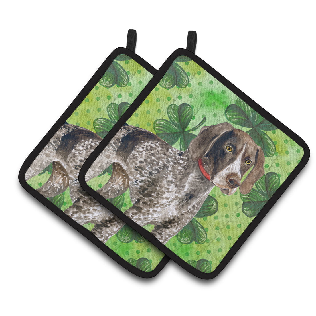 German Shorthaired Pointer St Patricks Pair of Pot Holders