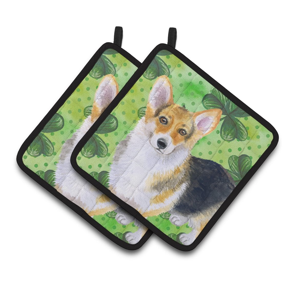 Pembroke Corgi St Patricks Pair of Pot Holders