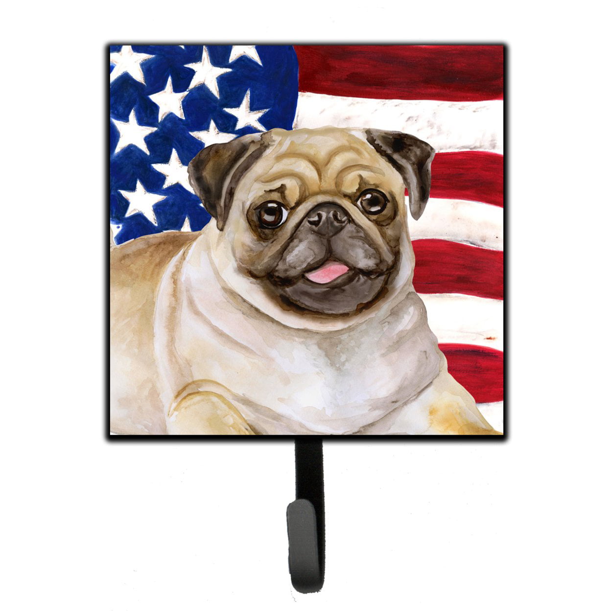 Fawn Pug Patriotic Leash or Key Holder