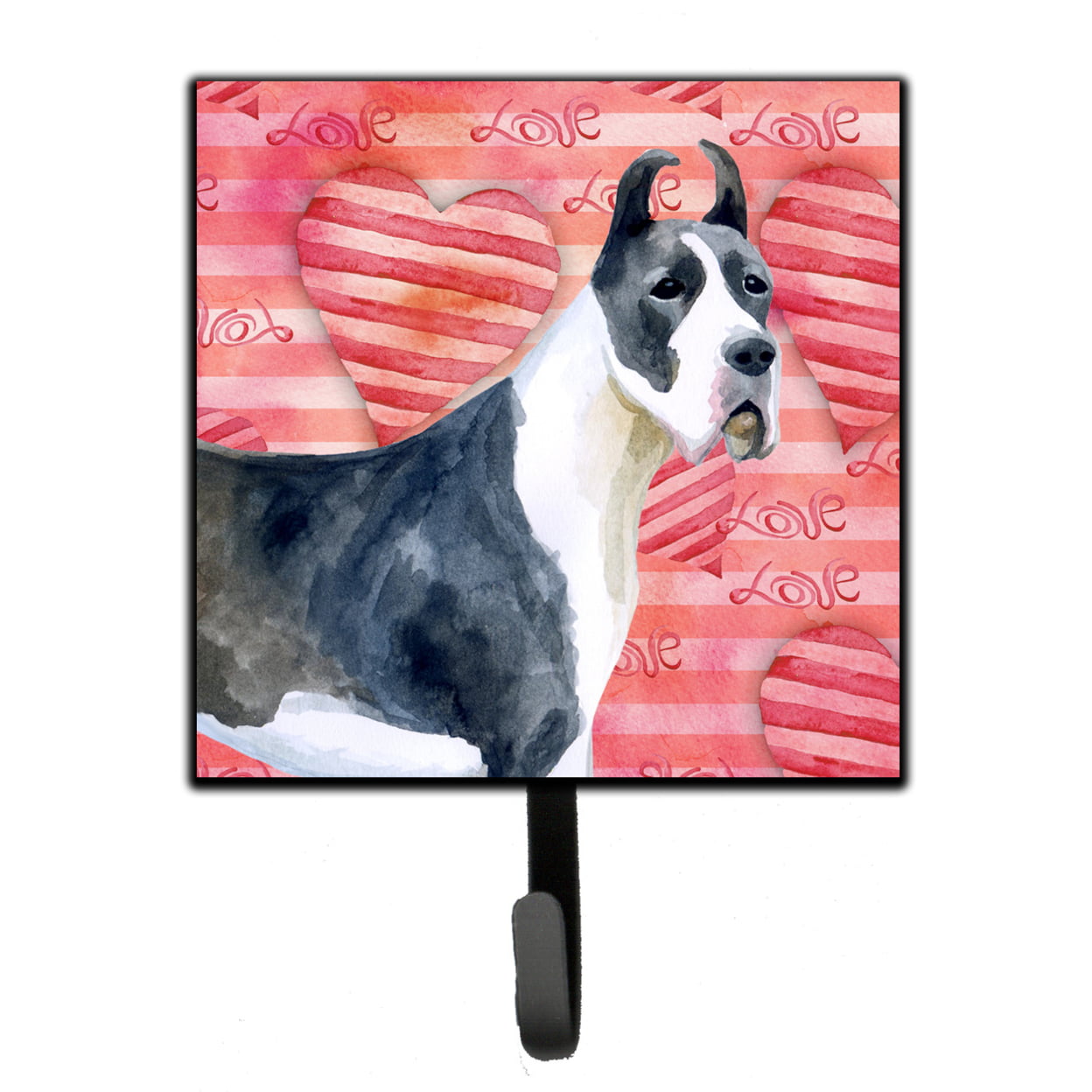 BB9730SH4 Harlequin Great Dane Love Leash or Key Holder