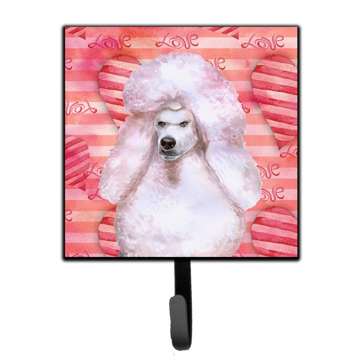 Picture of Carolines Treasures BB9804SH4 White Standard Poodle Love Leash or Key Holder