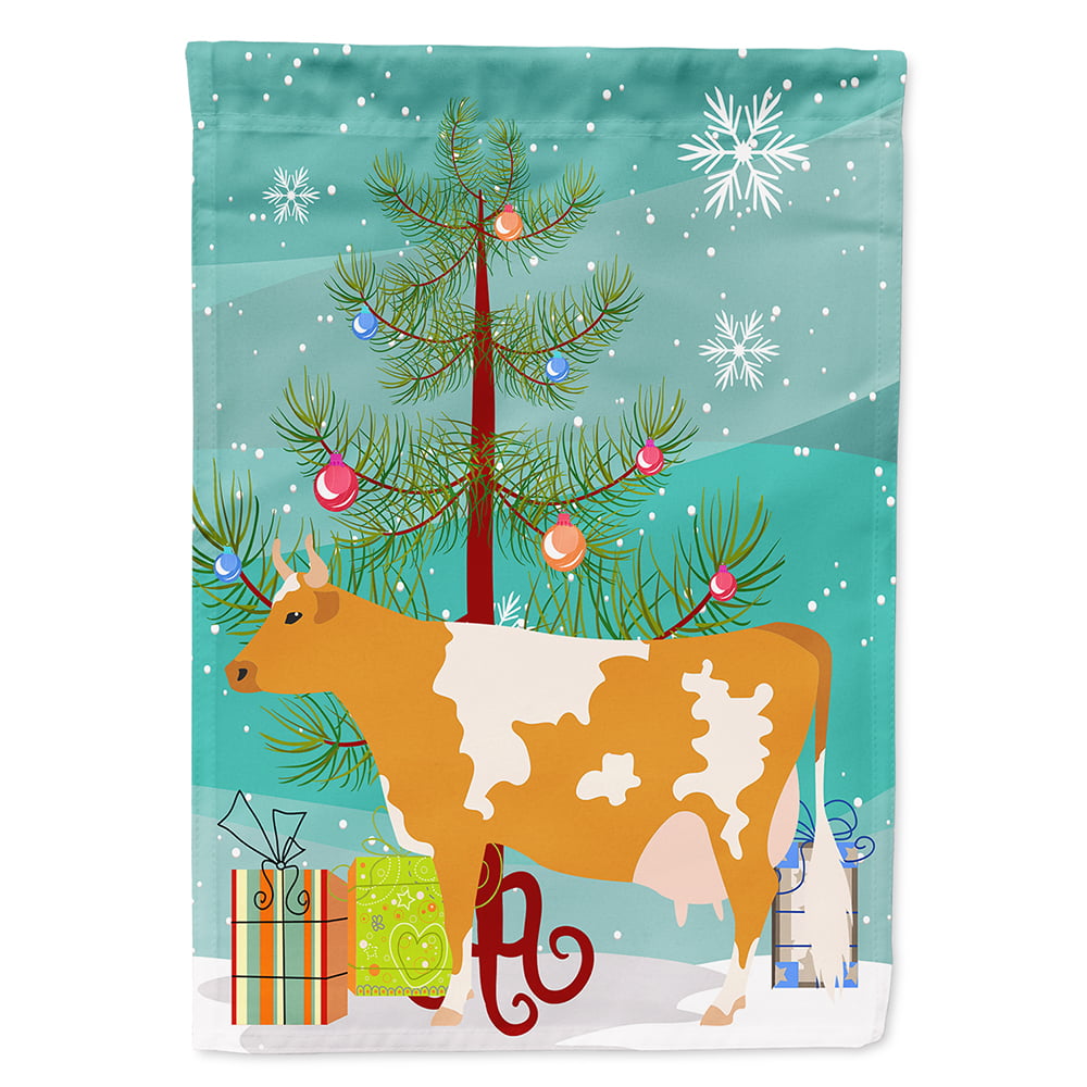 Guernsey Cow Christmas Flag - Canvas House Size