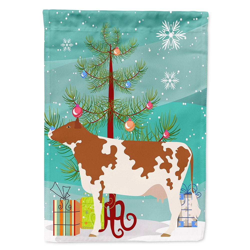 Ayrshire Cow Christmas Flag - Canvas House Size
