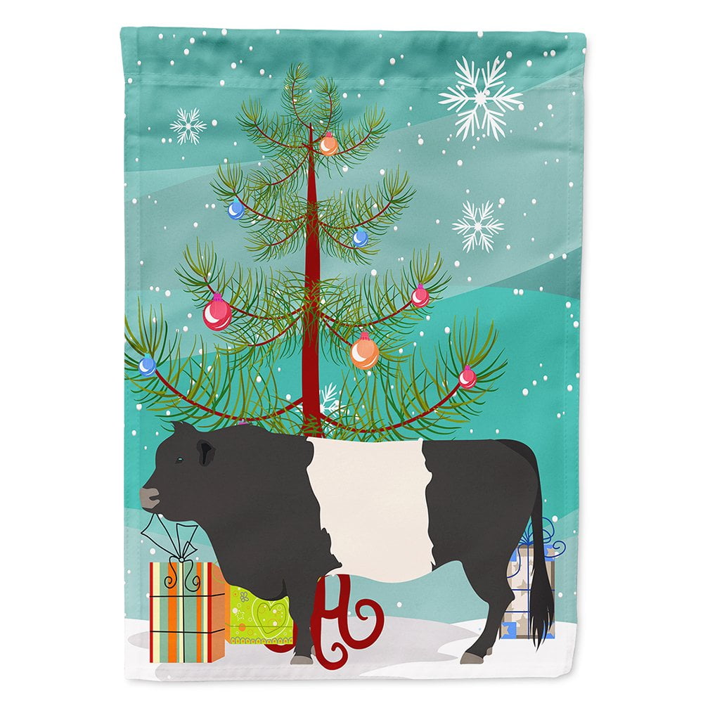 Belted Galloway Cow Christmas Flag - Canvas House Size