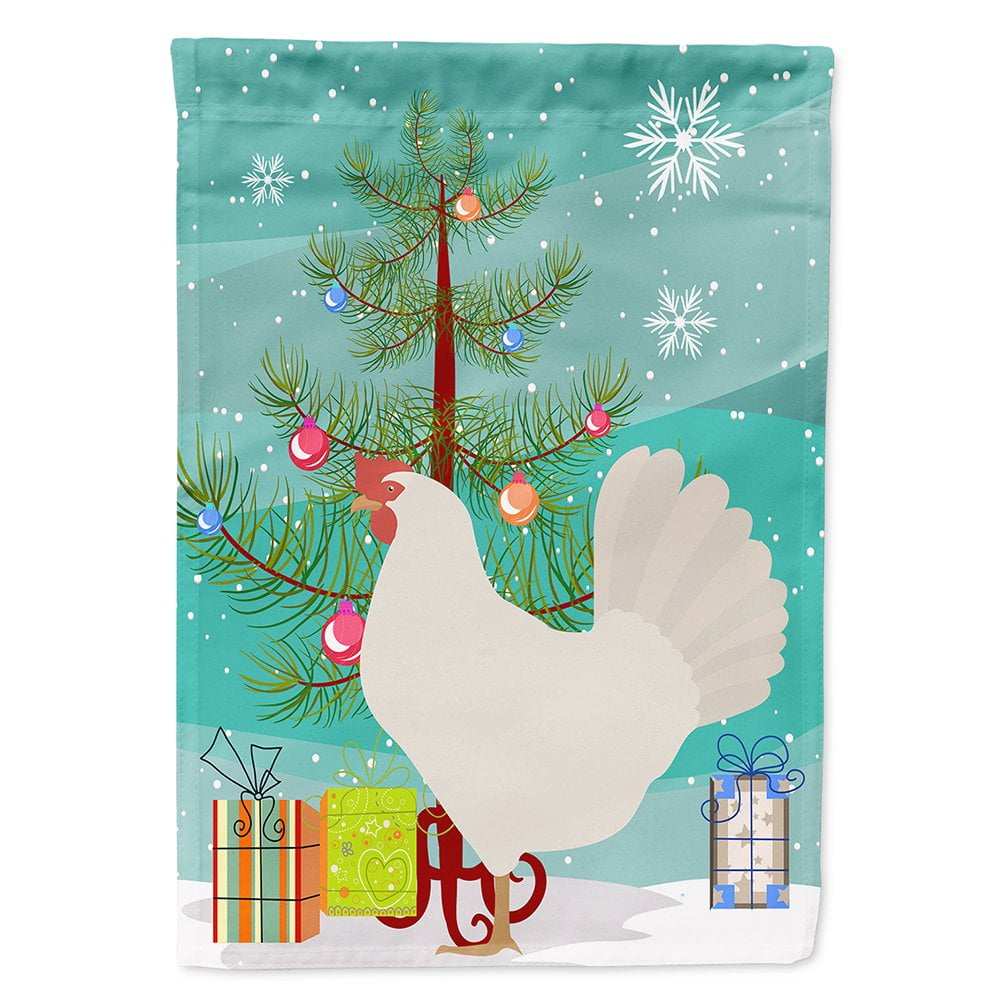 Leghorn Chicken Christmas Flag - Canvas House Size