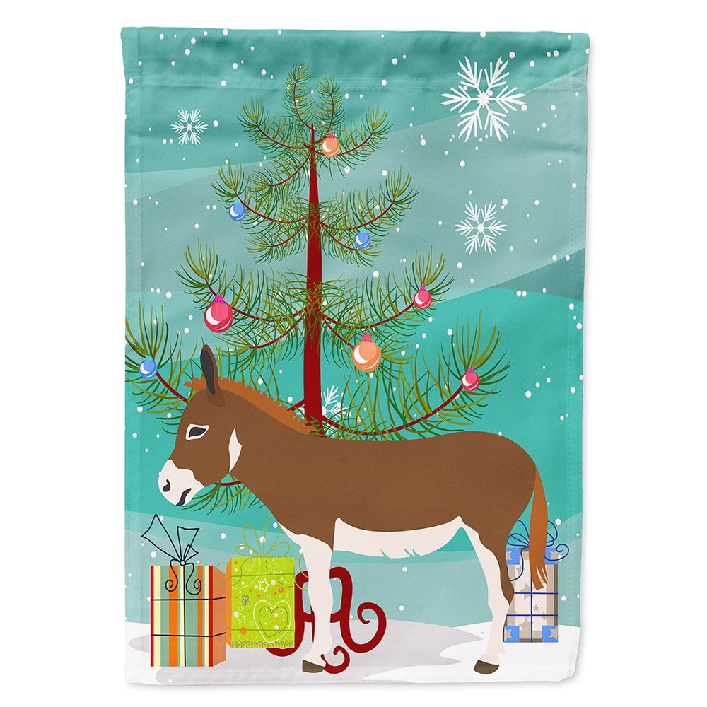 Miniature Mediterranian Donkey Christmas Flag - Canvas House Size