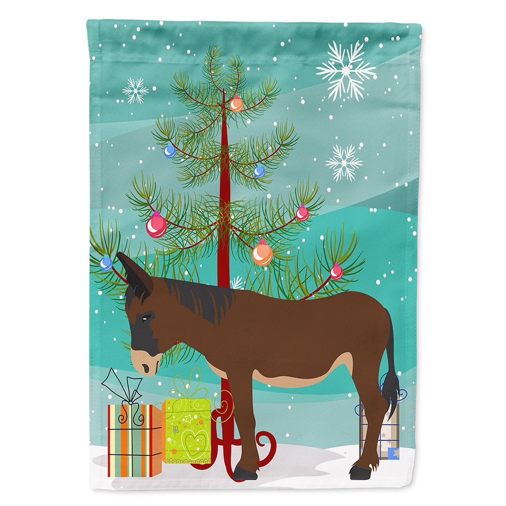 Zamorano-Leones Donkey Christmas Flag - Canvas House Size
