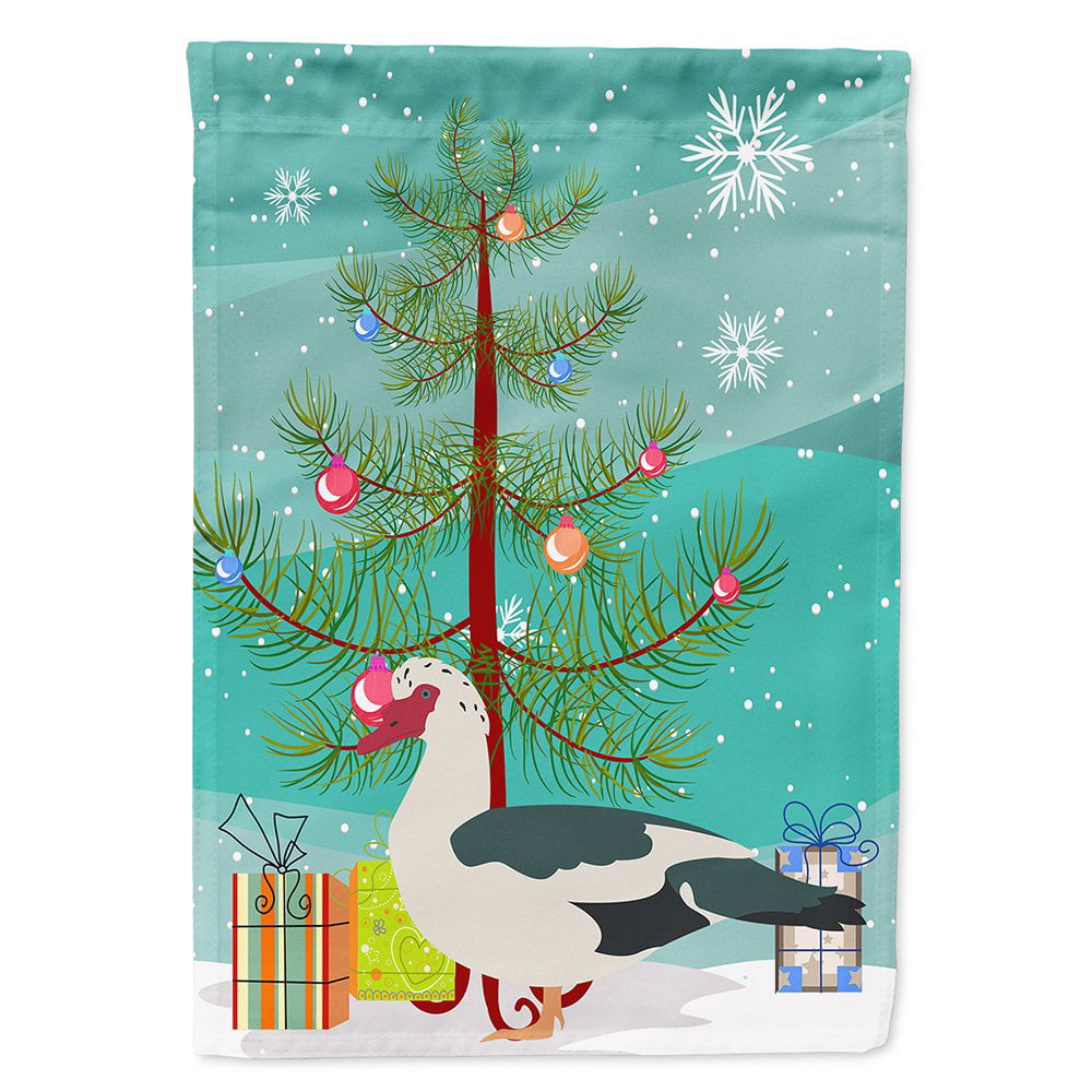 Muscovy Duck Christmas Flag - Canvas House Size