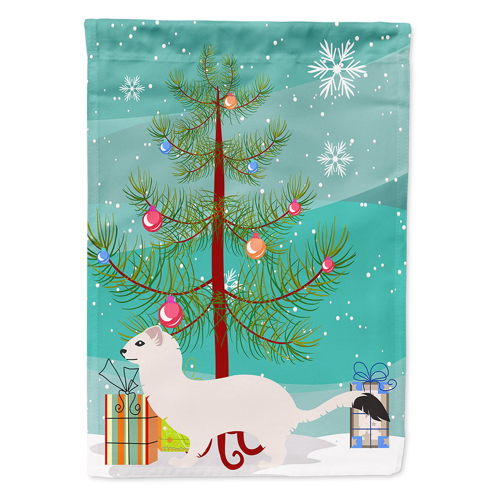 Stoat Short-tailed Weasel Christmas Flag - Canvas House Size