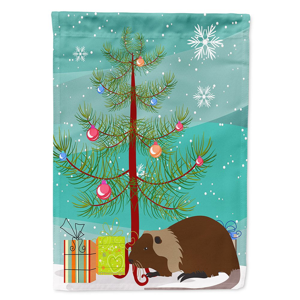 Coypu Nutria River Rat Christmas Flag - Canvas House Size