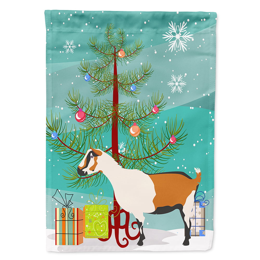Alpine Goat Christmas Flag - Canvas House Size