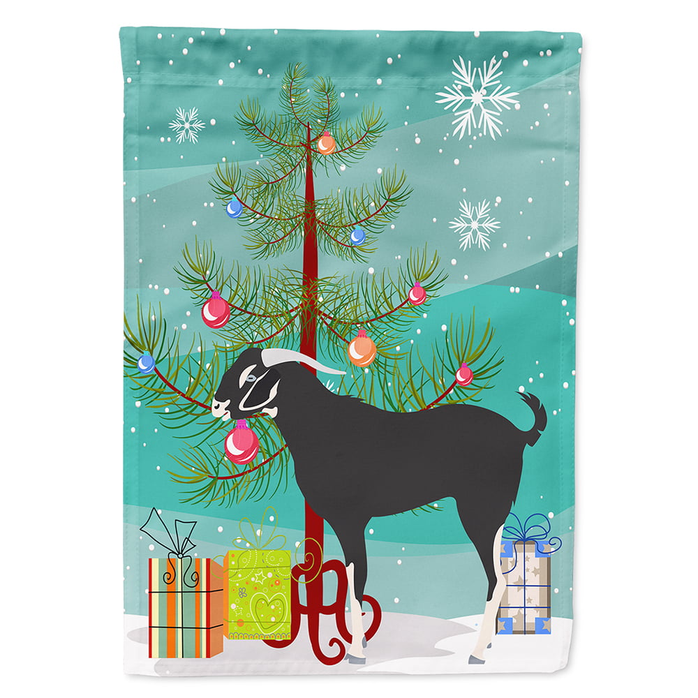 Black Bengal Goat Christmas Flag - Canvas House Size