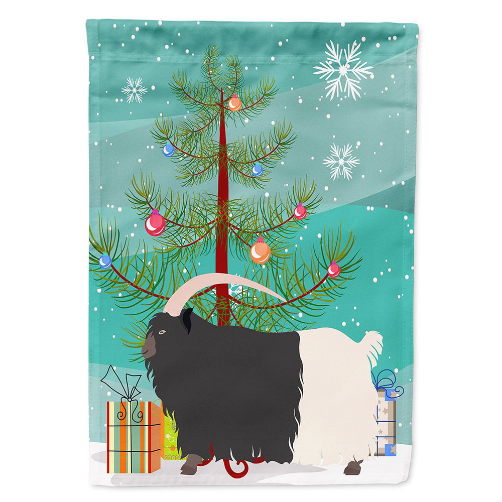 Welsh Black-Necked Goat Christmas Flag - Canvas House Size