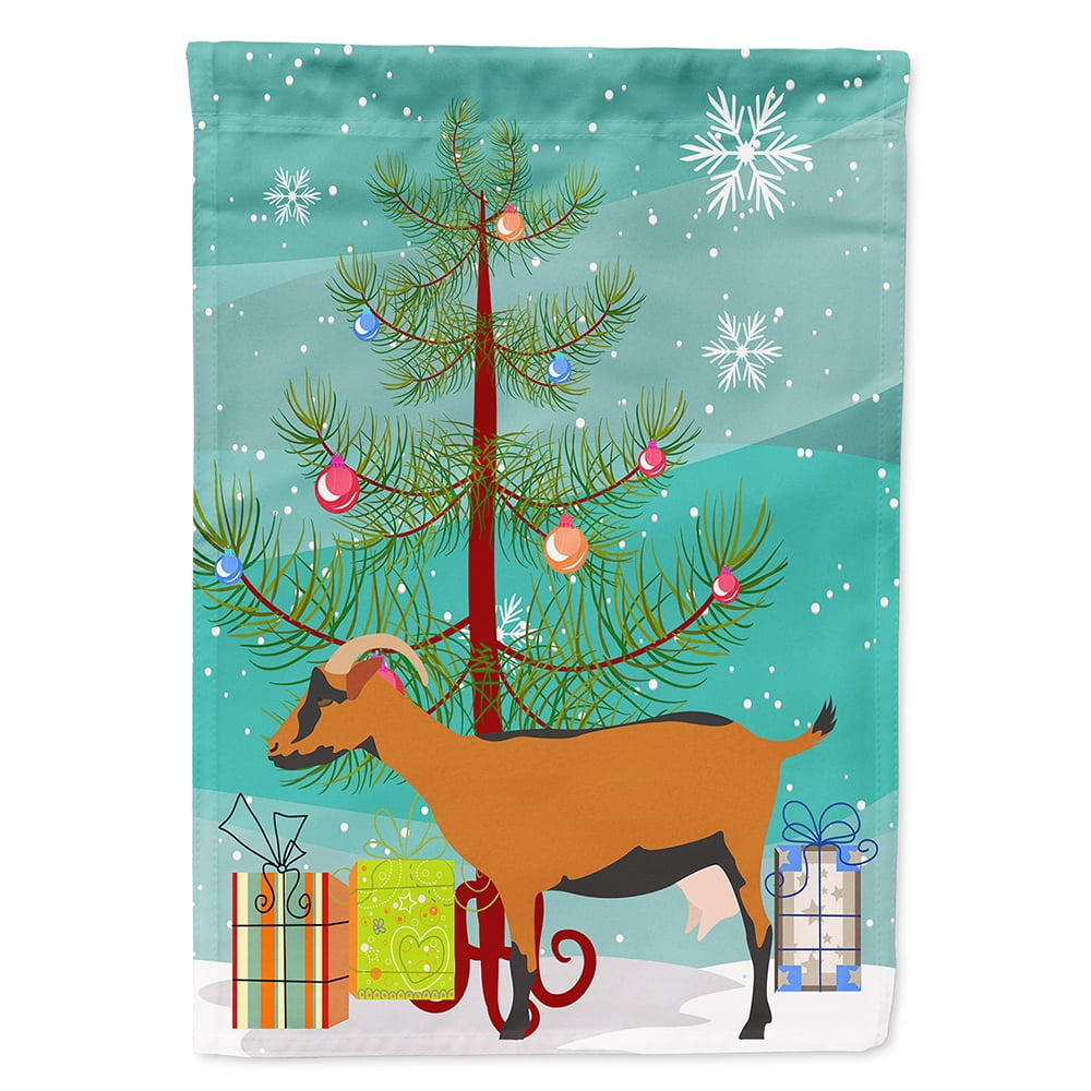 Oberhasli Goat Christmas Flag - Canvas House Size