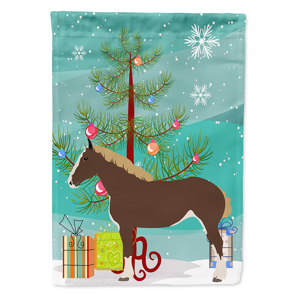 Percheron Horse Christmas Flag - Canvas House Size