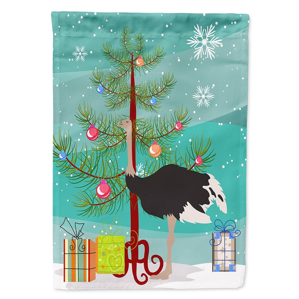 Common Ostrich Christmas Flag - Canvas House Size