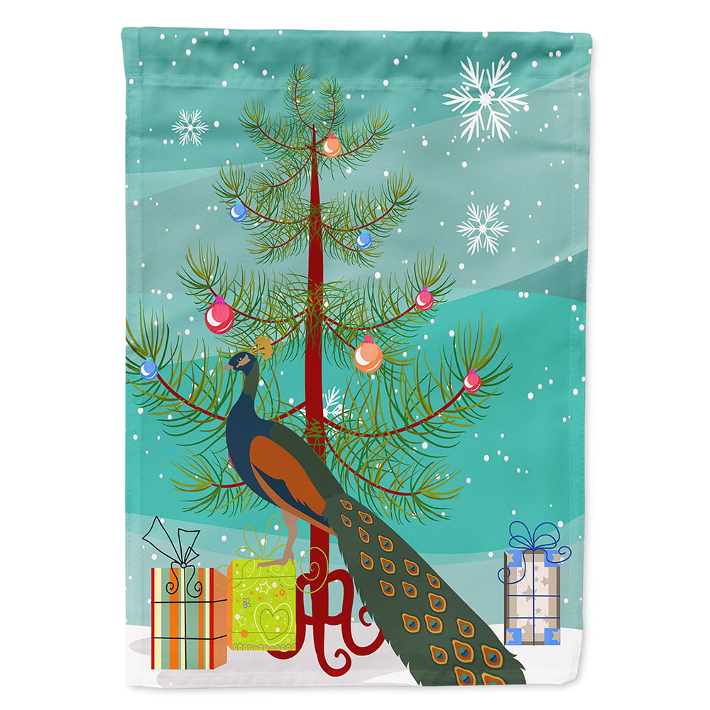 Indian Peacock Peafowl Christmas Flag - Canvas House Size