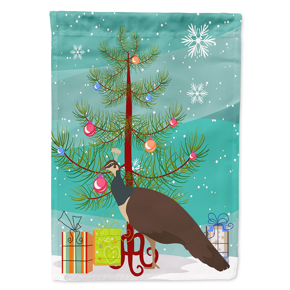 BB9294CHF Indian Peahen Peafowl Christmas Flag - Canvas House Size