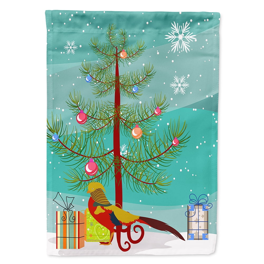 Golden or Chinese Pheasant Christmas Flag - Canvas House Size