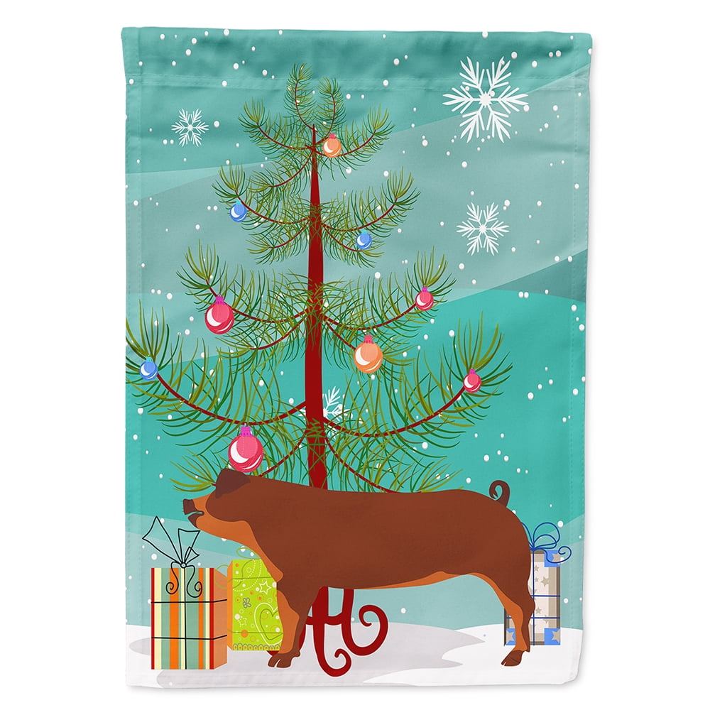 Duroc Pig Christmas Flag - Canvas House Size
