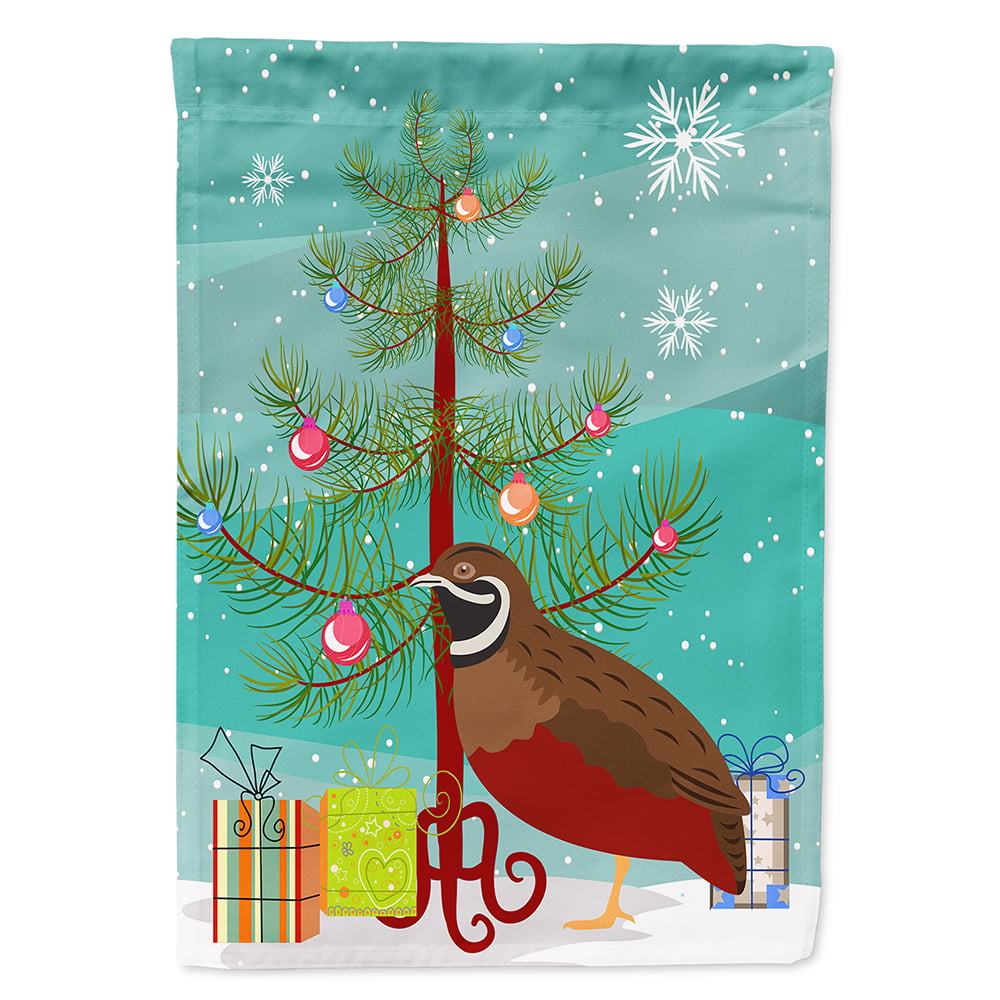 Chinese Painted or King Quail Christmas Flag - Canvas House Size
