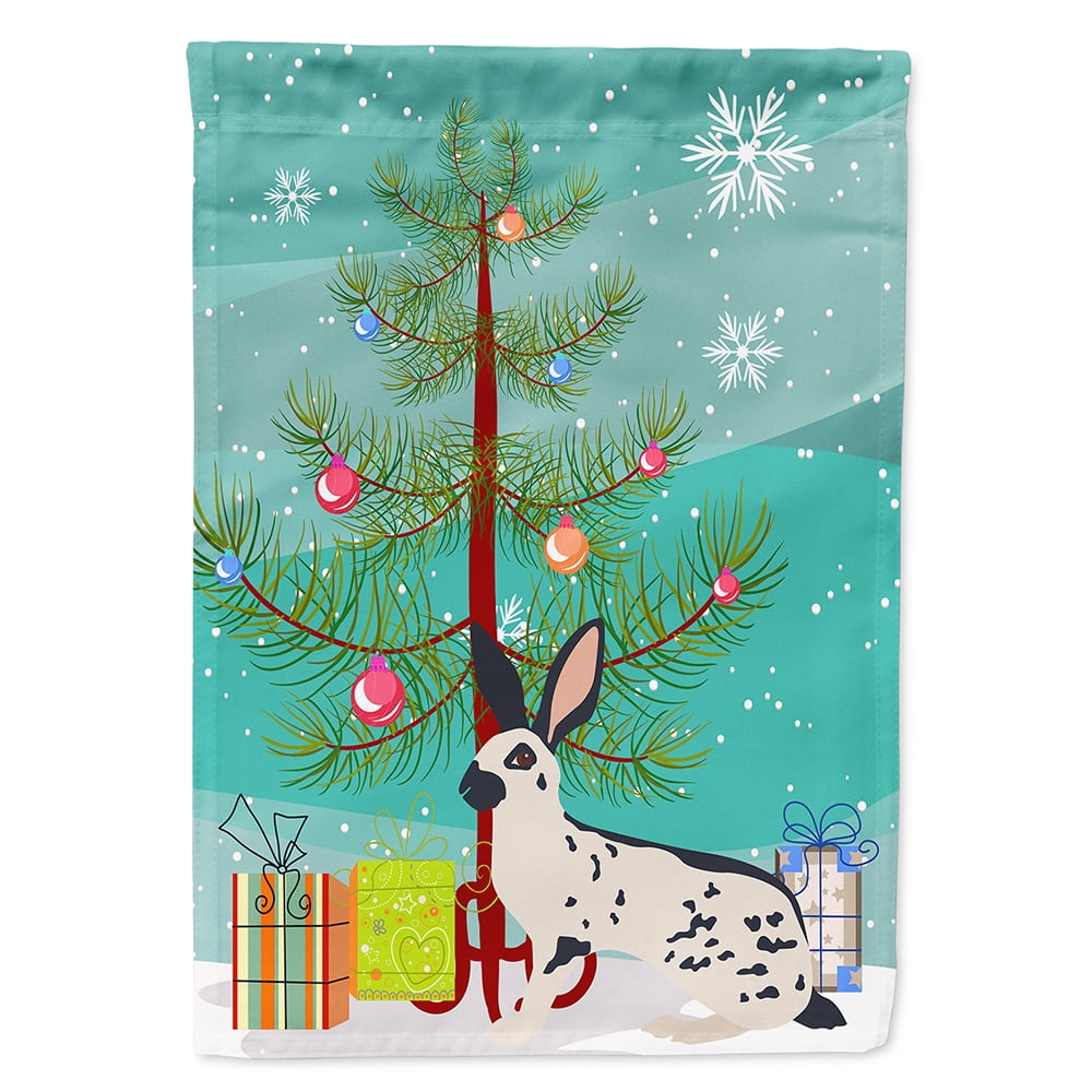 English Spot Rabbit Christmas Flag - Canvas House Size