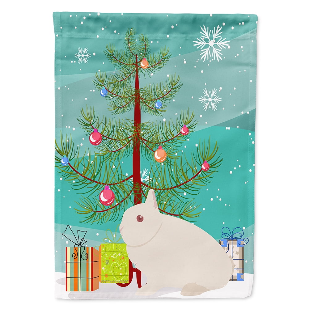 Hermelin Rabbit Christmas Flag - Canvas House Size