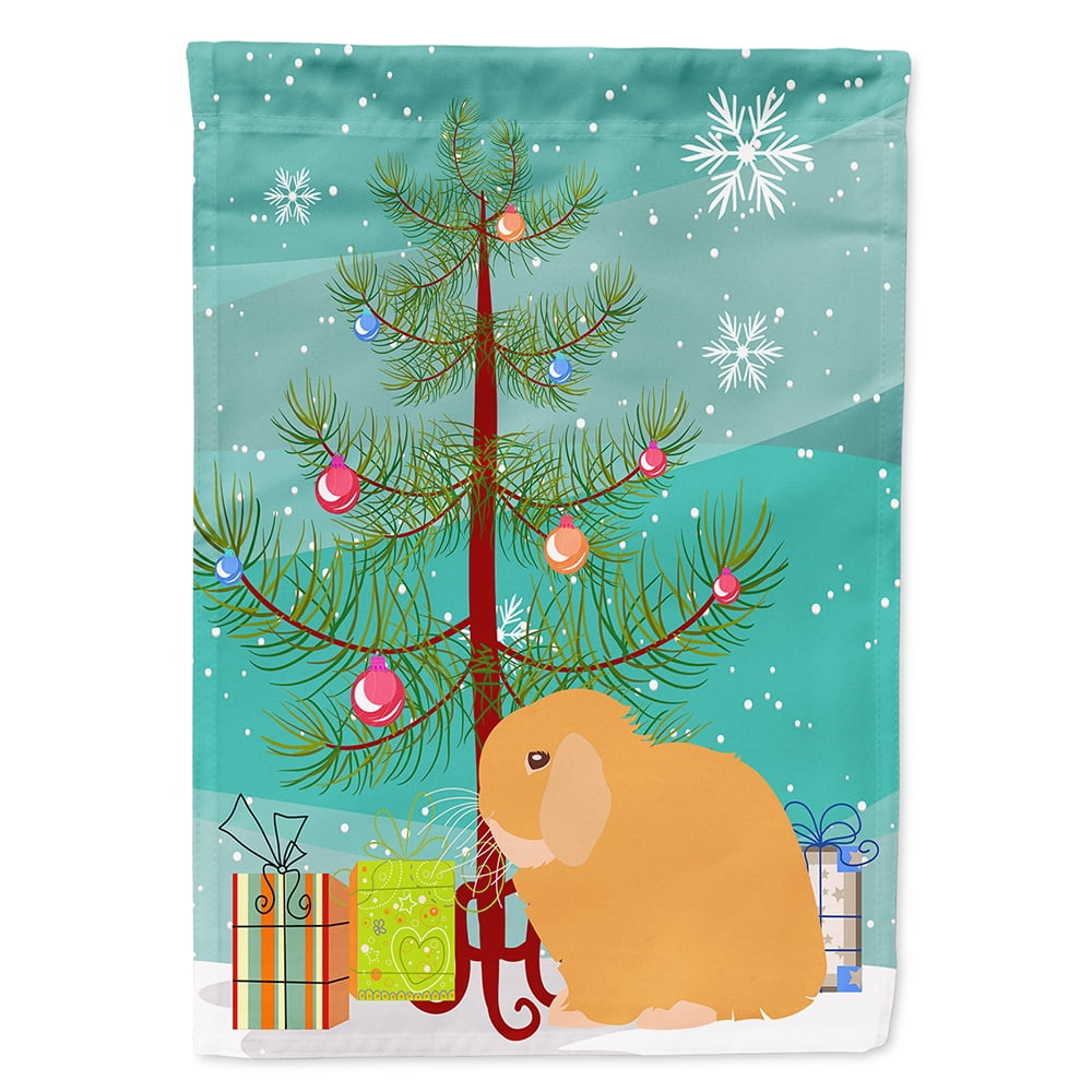 Holland Lop Rabbit Christmas Flag - Canvas House Size