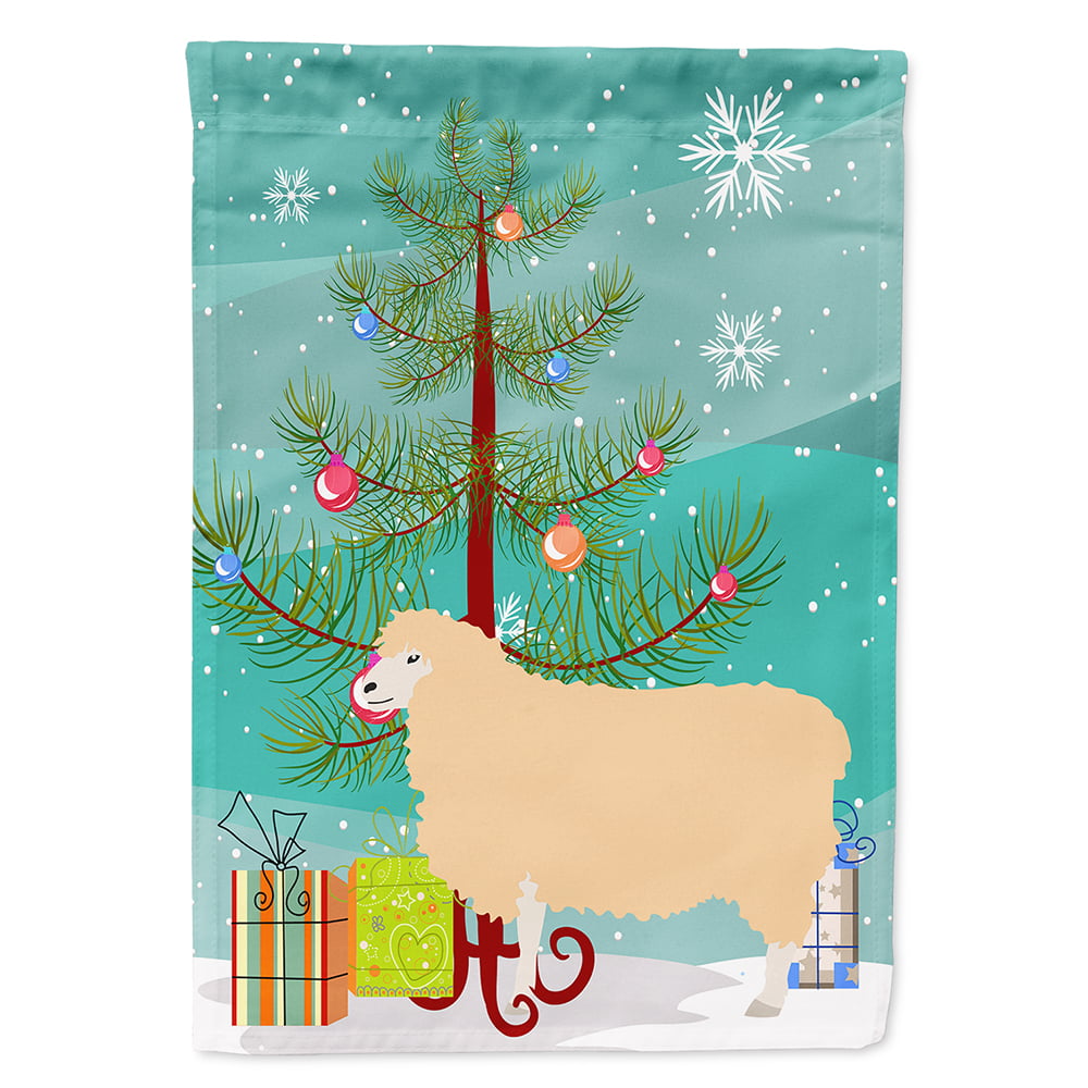 English Leicester Longwool Sheep Christmas Flag - Canvas House Size