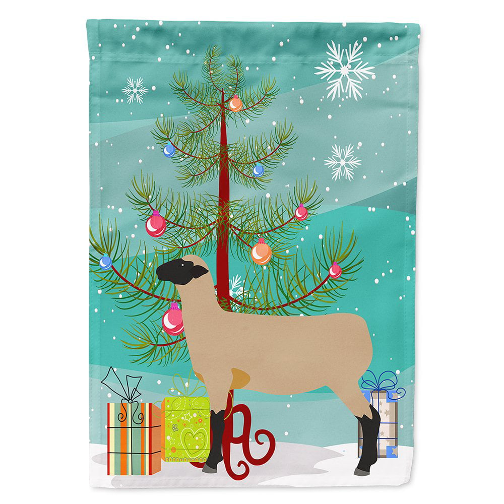 Hampshire Down Sheep Christmas Flag - Canvas House Size