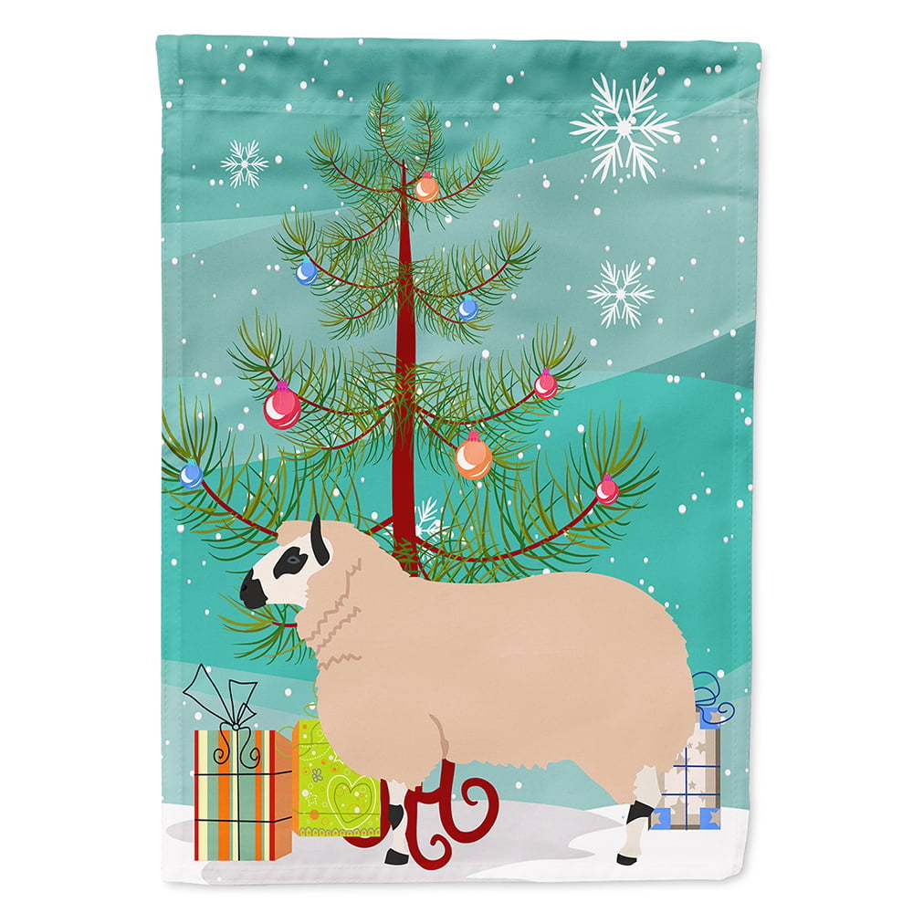 Kerry Hill Sheep Christmas Flag - Canvas House Size
