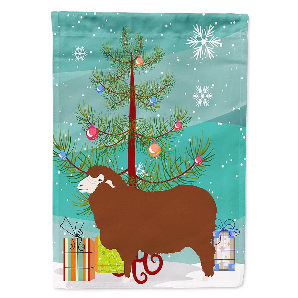 Merino Sheep Christmas Flag - Canvas House Size