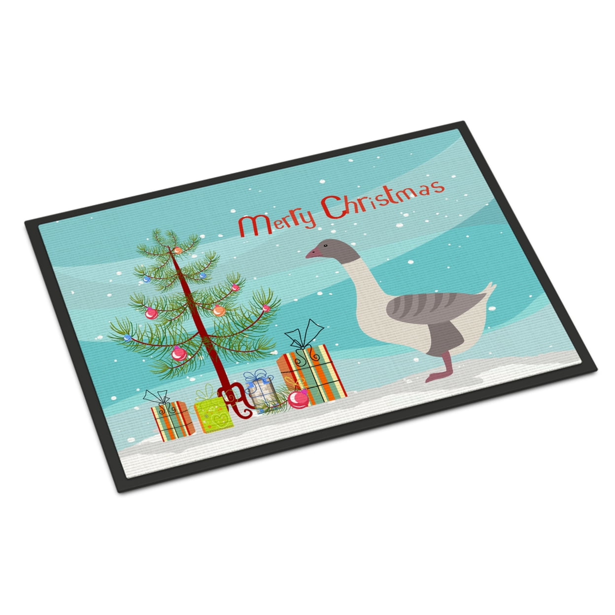 Buff Grey Back Goose Christmas Indoor or Outdoor Mat - 24 x 36 in.