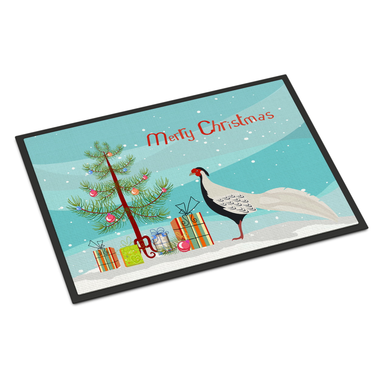 Silver Pheasant Christmas Indoor or Outdoor Mat - 24 x 36 in.