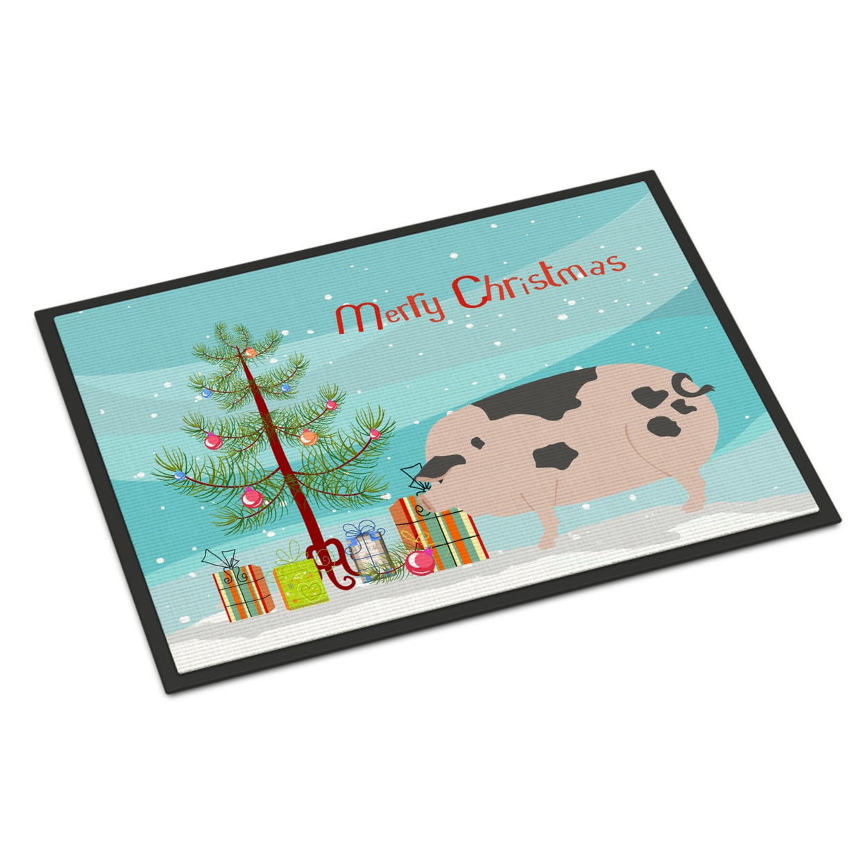 Gloucester Old Spot Pig Christmas Indoor or Outdoor Mat