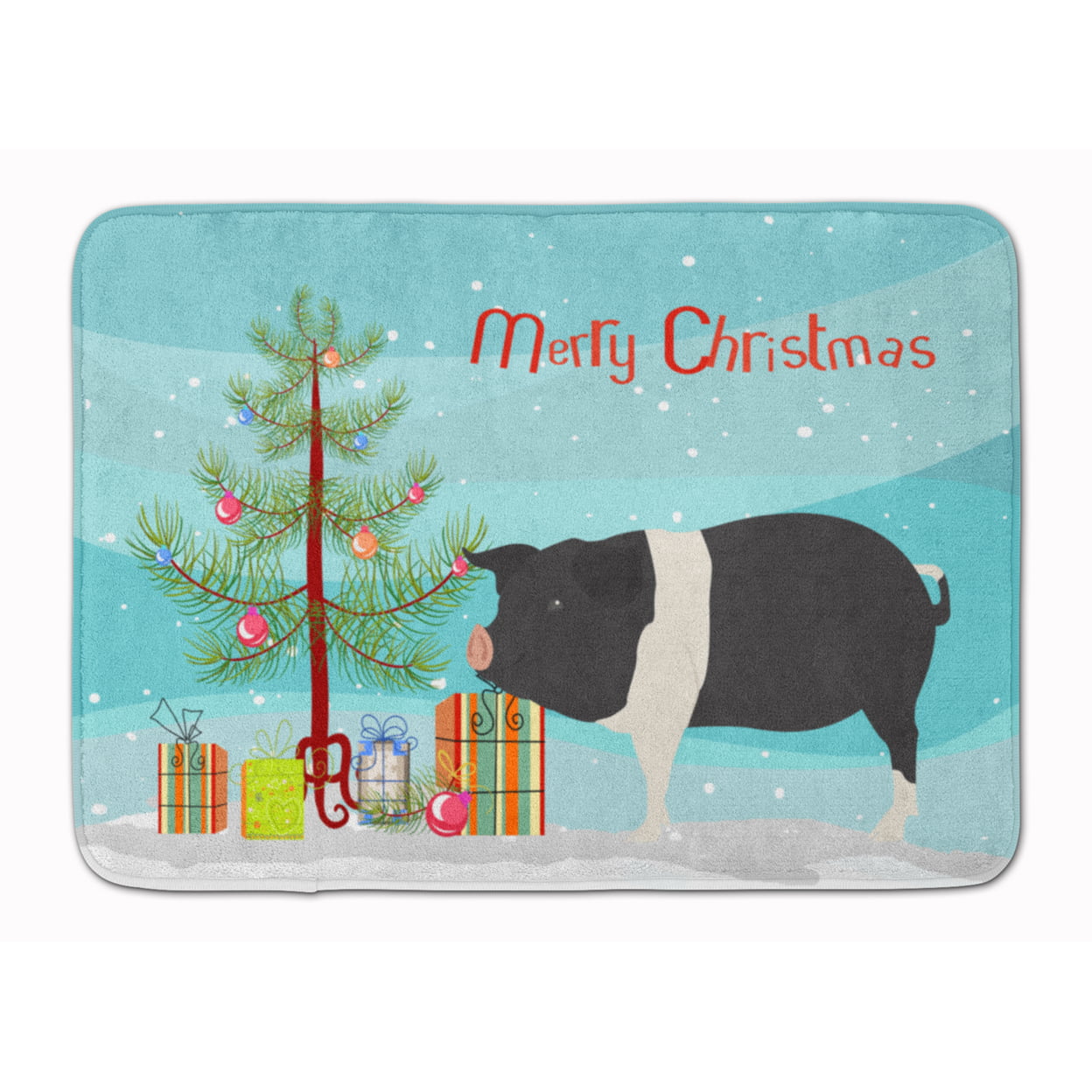 Hampshire Pig Christmas Machine Washable Memory Foam Mat