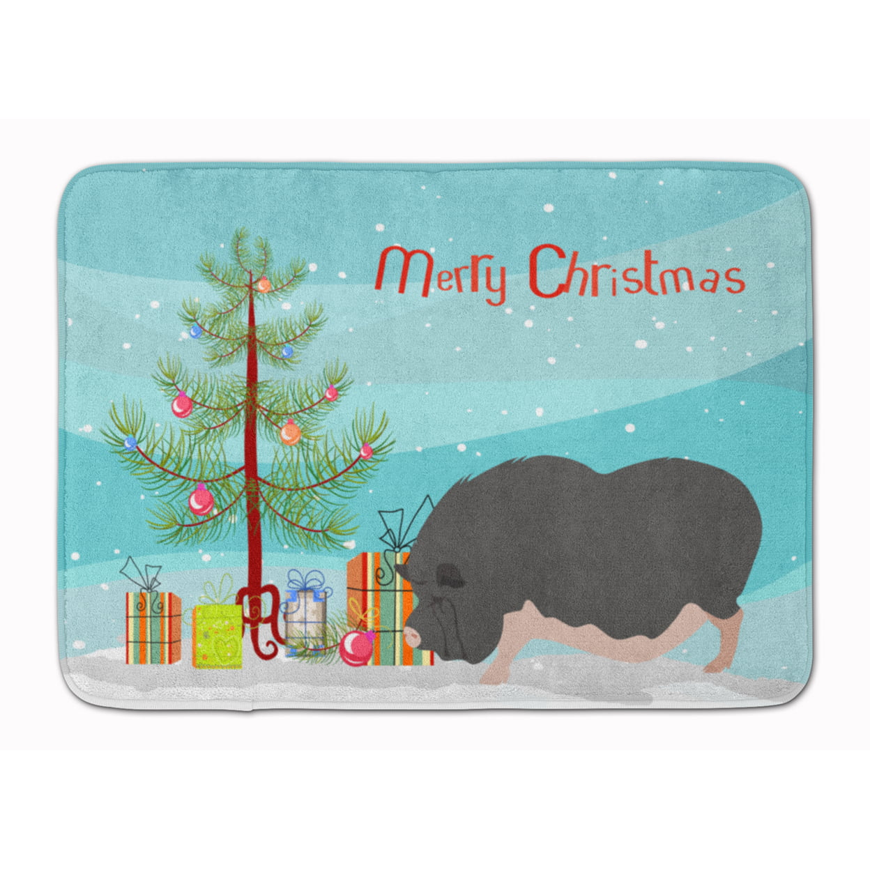 Vietnamese Pot-Bellied Pig Christmas Machine Washable Memory Foam Mat